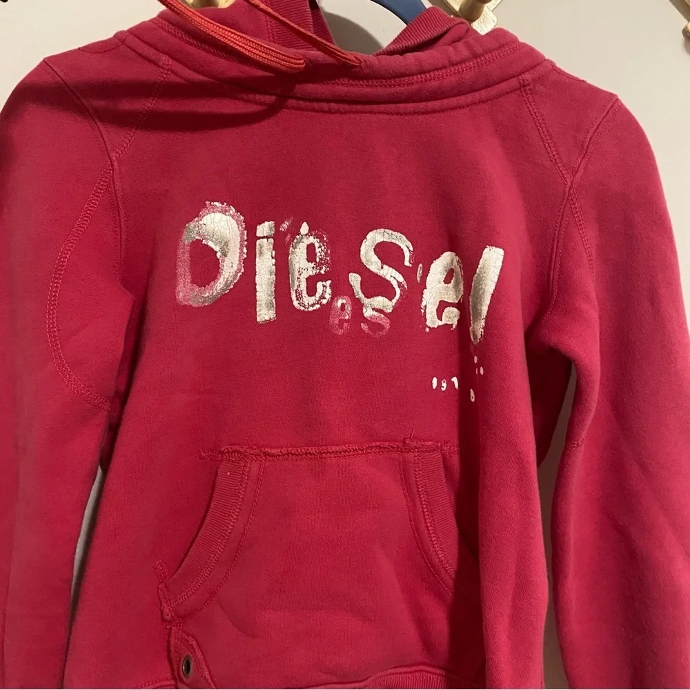 Vintage Diesel Hot Pink Logo Hoodie size Small - Picture 3 of 9